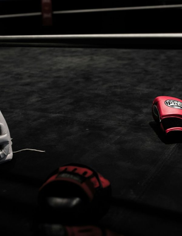 pair of red boxing gloves